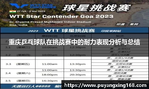 重庆乒乓球队在挑战赛中的耐力表现分析与总结